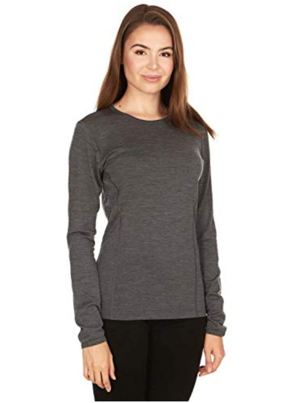 100% Merino Wool Women's Midweight Thermal Long Sleeve Crew Neck Base Layer
